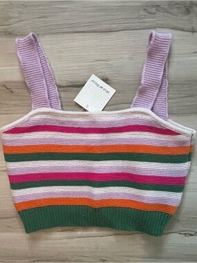 SKYLER ROSE Striped Knit Tank Top in Lavender Pink Green